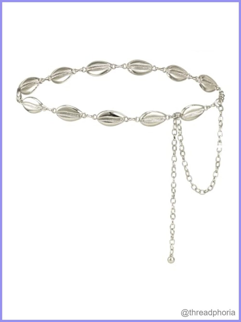 Adjustable Metal Waist Chain Belt Conch Seashell Charms Boho Festival